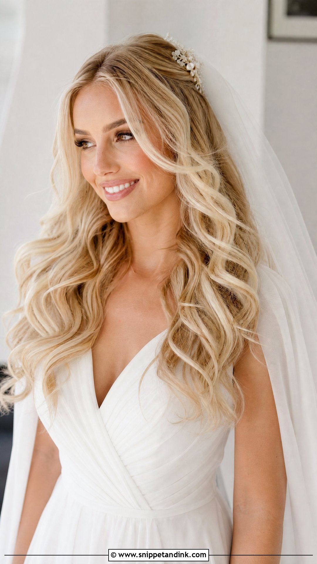 Blond Loose Curls Wedding Hair - Snippet and Ink - 15 Blond Wedding Hair Ideas
