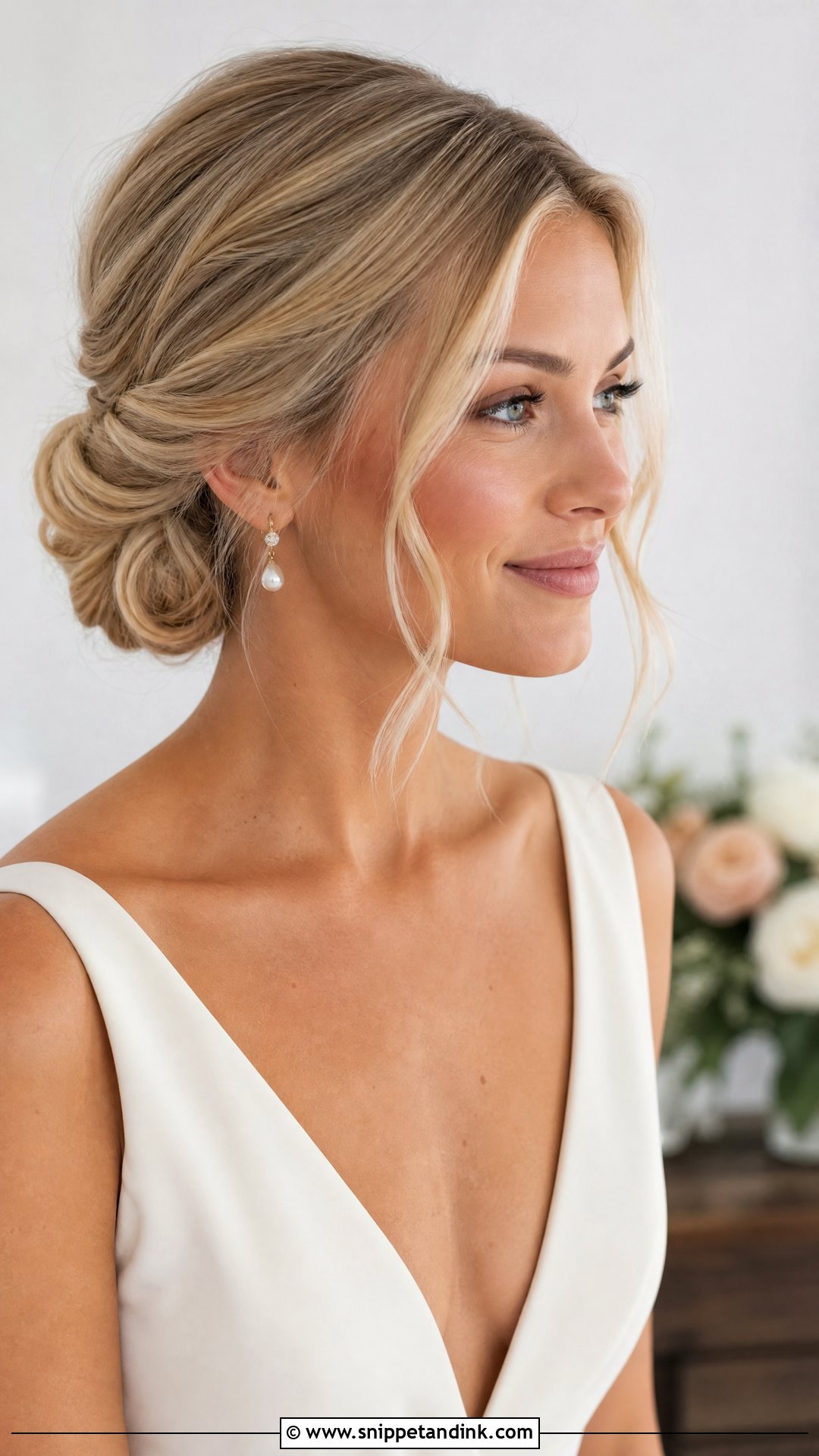 Blond Low Bun Wedding Hair - Snippet and Ink - 15 Blond Wedding Hair Ideas
