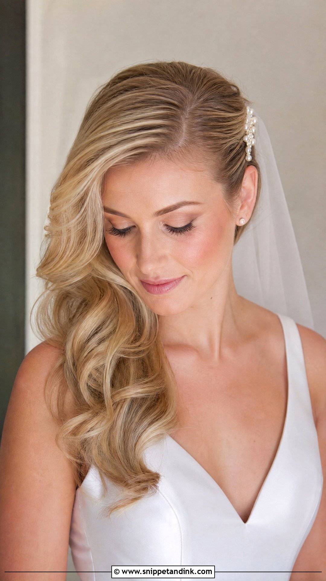 Blond Side Swept Wedding Hair - Snippet and Ink - 15 Blond Wedding Hair Ideas