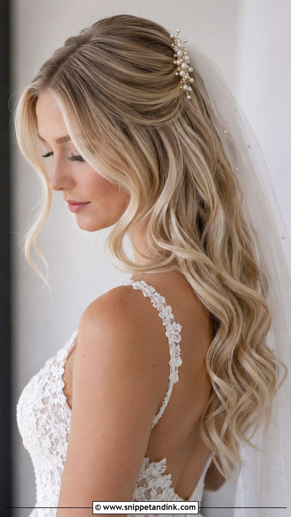 Blonde Beach Waves Bridal Hair - Snippet and Ink - 20 Beach Waves Bridal Hair