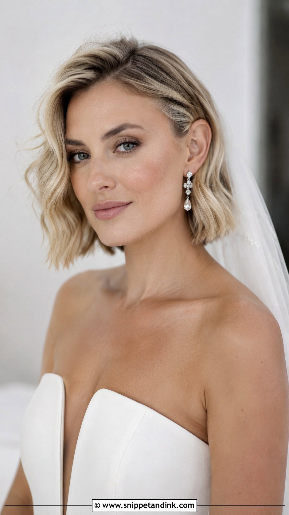 Blonde Bob With Soft Waves - Snippet and Ink - 25 Blonde Wedding Hair Ideas