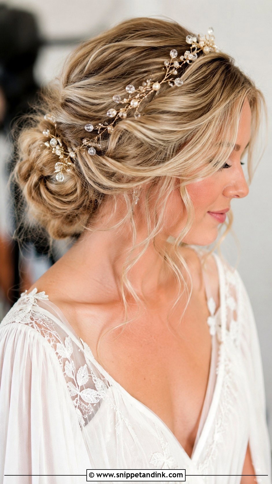 Blonde Boho Hair Vine Updo - Snippet and Ink - 20 Long Blonde Wedding Hair Ideas