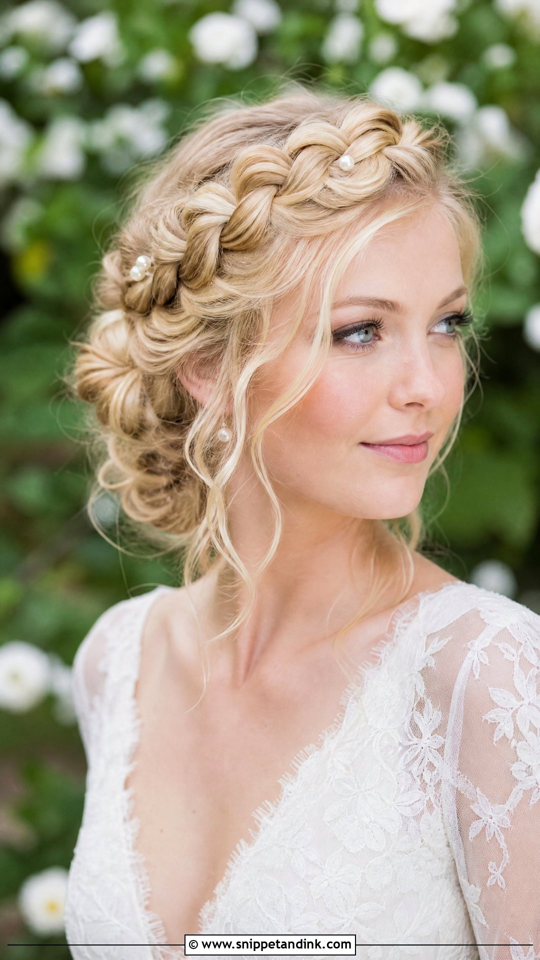 Blonde Braided Crown Wedding Hairstyle - Snippet and Ink - 15 Blond Wedding Hairstyles