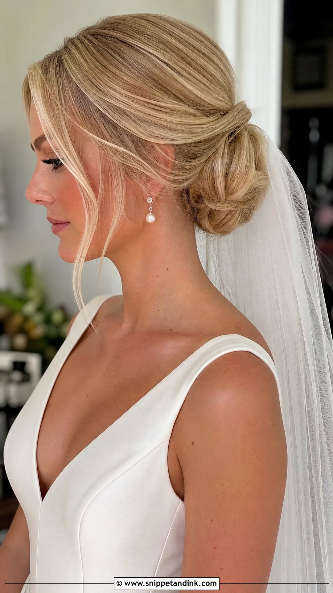 Blonde Bridal Bun With Veil - Snippet and Ink - 15 Blonde Hair Bride Bridal Hairstyles