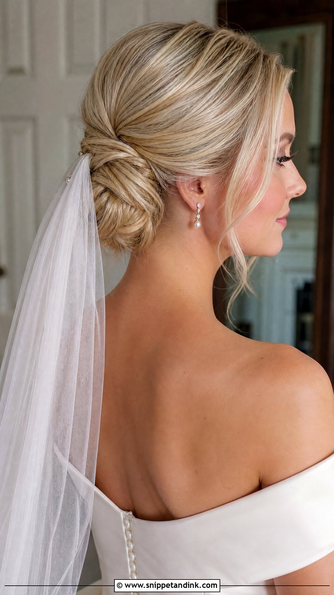 Blonde Bridal Bun With Veil - Snippet and Ink - 15 Blonde Bridal Hairstyles