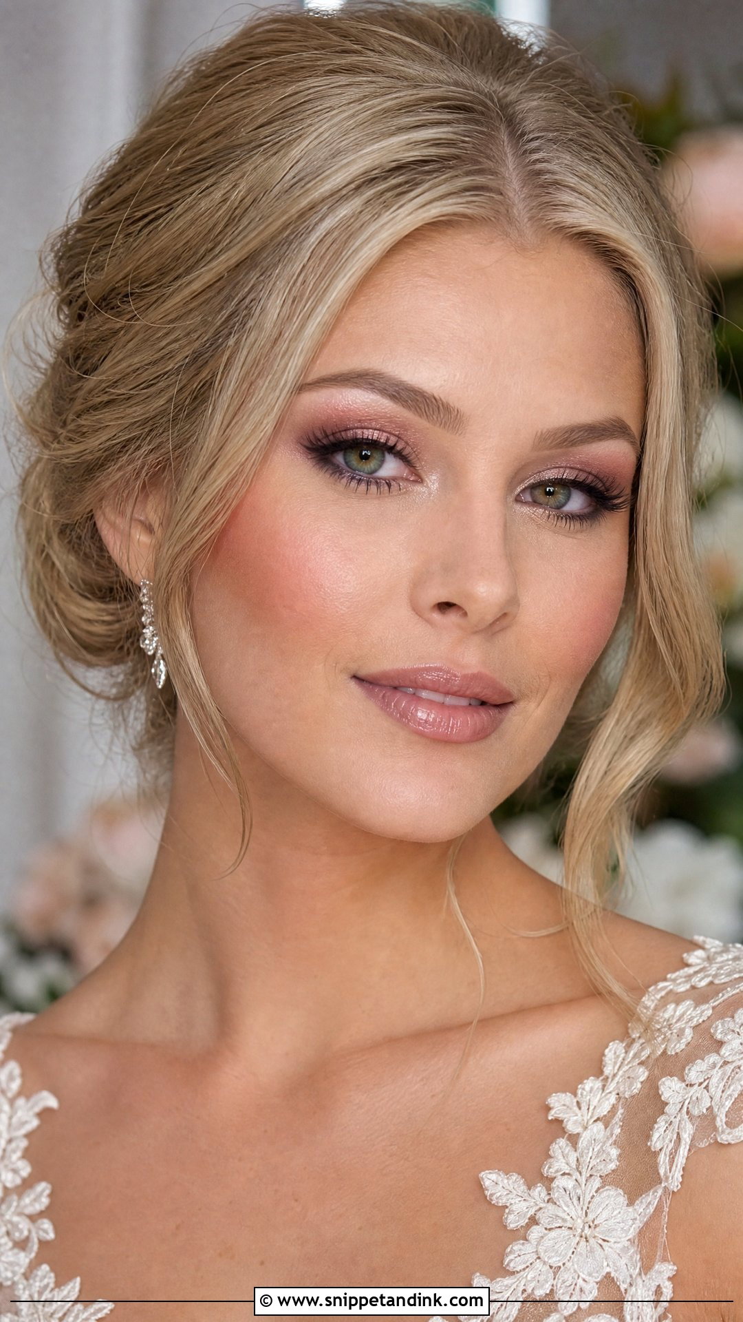Blonde Bridal Green Eye Makeup - Snippet and Ink - 20 Blonde Bridal Makeup Ideas
