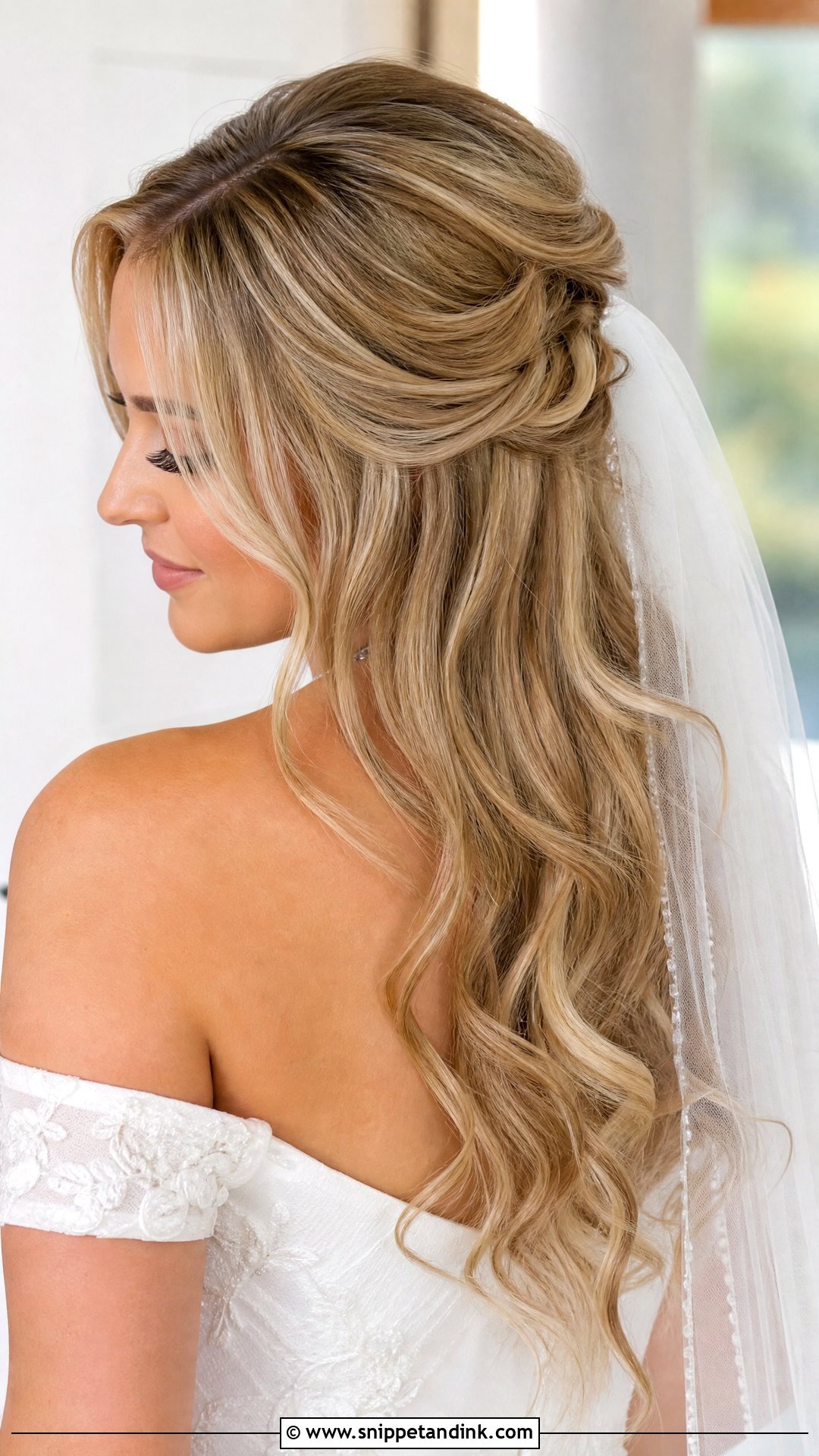 Blonde Bridal Half Up Half Down Hair - Snippet and Ink - 15 Blonde Hair Bride Bridal Hairstyles