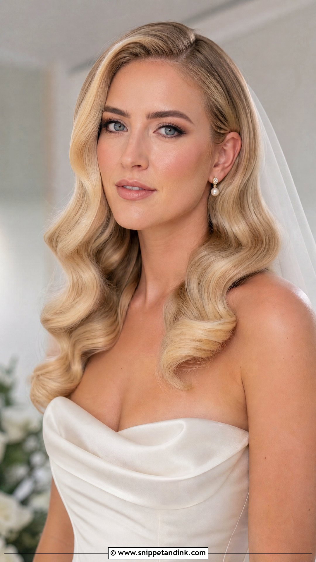 Blonde Bridal Hollywood Waves - Snippet and Ink - 15 Blonde Hair Bride Bridal Hairstyles
