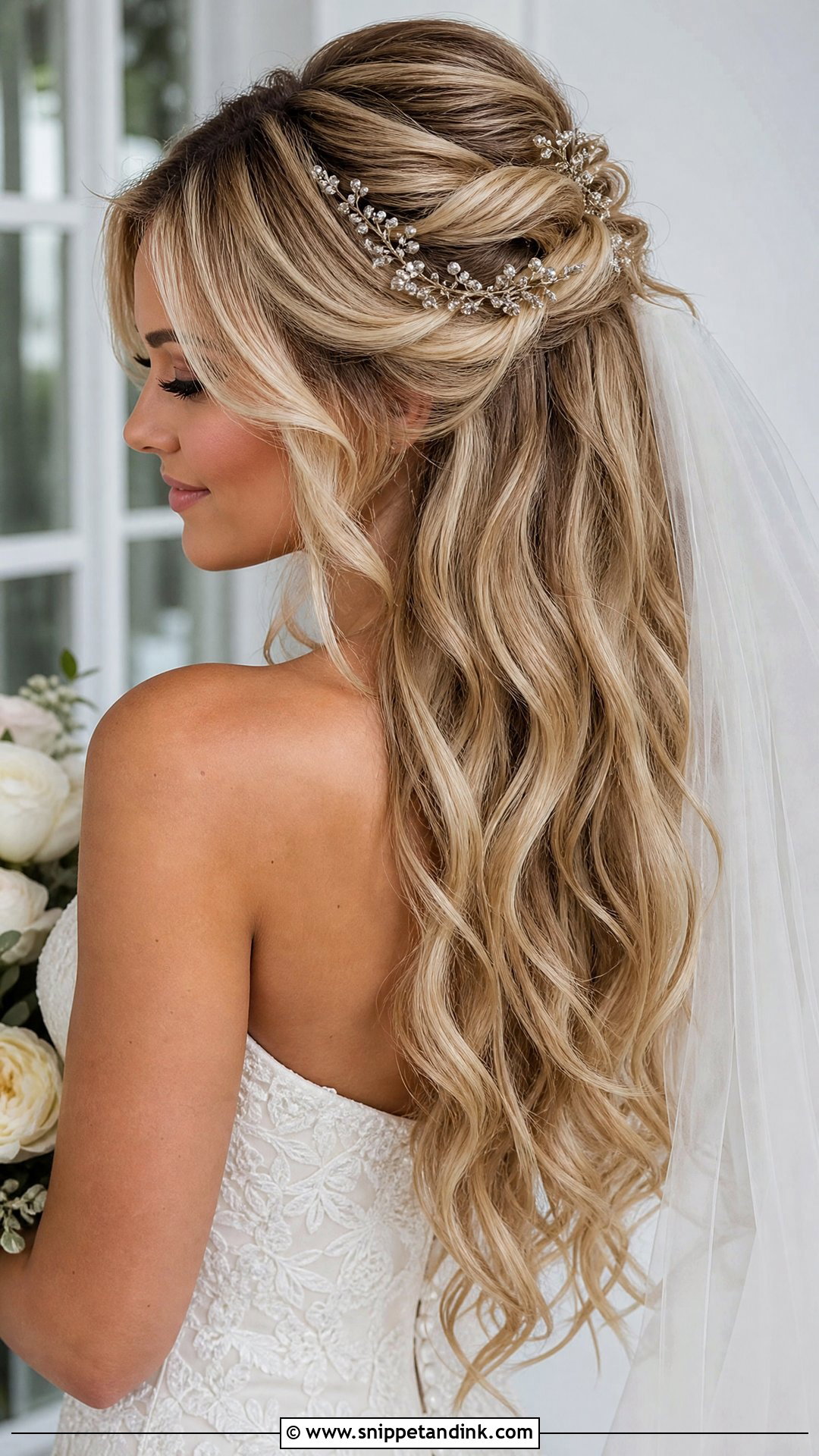 Blonde Bridal Long Hair Curls - Snippet and Ink - 15 Blonde Bridal Hairstyles