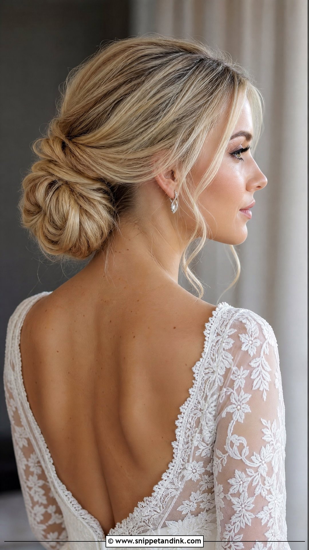 Blonde Bridal Low Bun - Snippet and Ink - 15 Blonde Hair Bride Bridal Hairstyles