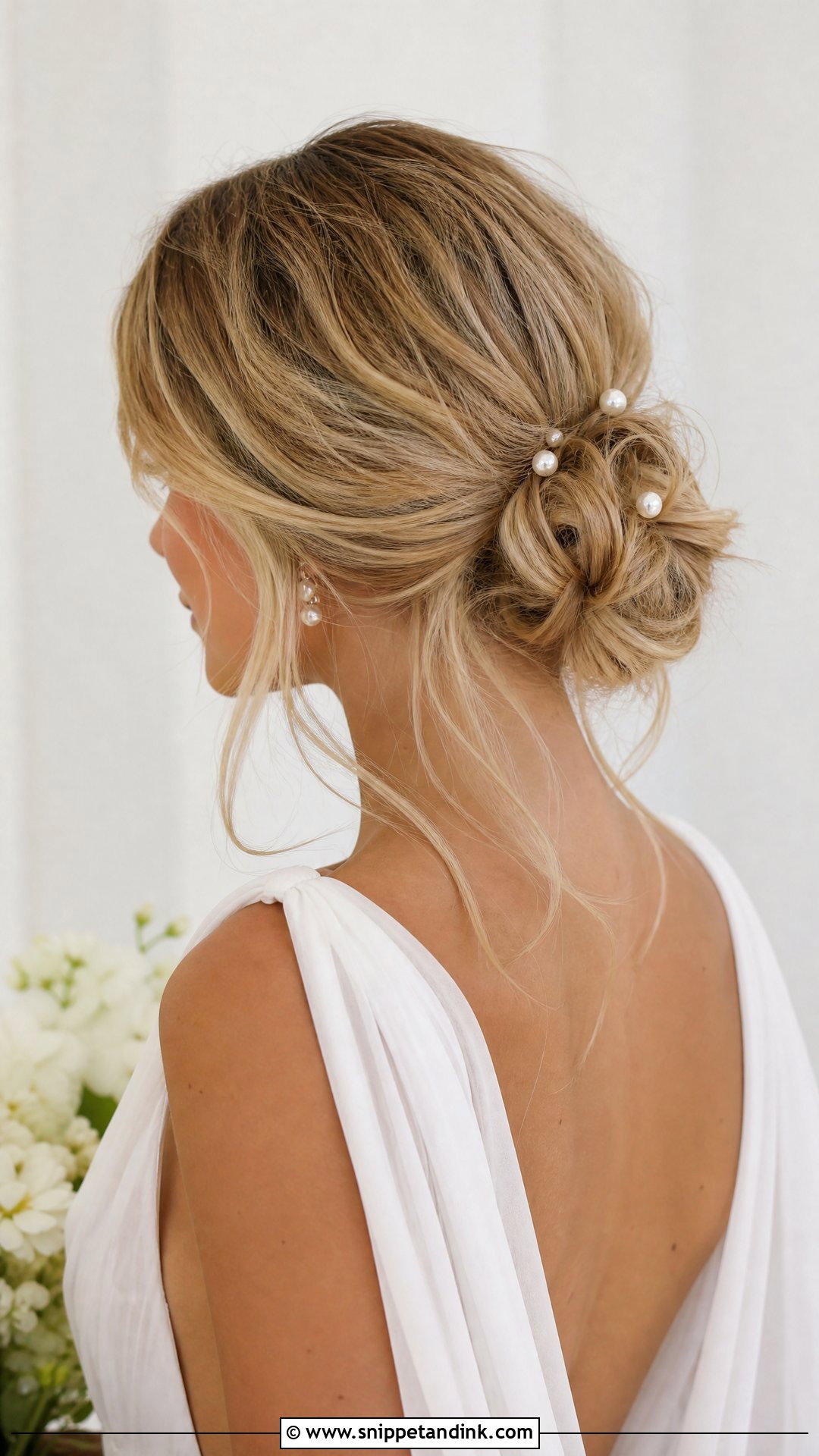 Blonde Bridal Messy Bun - Snippet and Ink - 15 Blonde Bridal Hairstyles