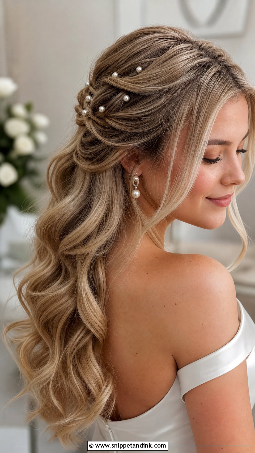 Blonde Bridal Pearl Hair - Snippet and Ink - 15 Blonde Hair Bride Bridal Hairstyles