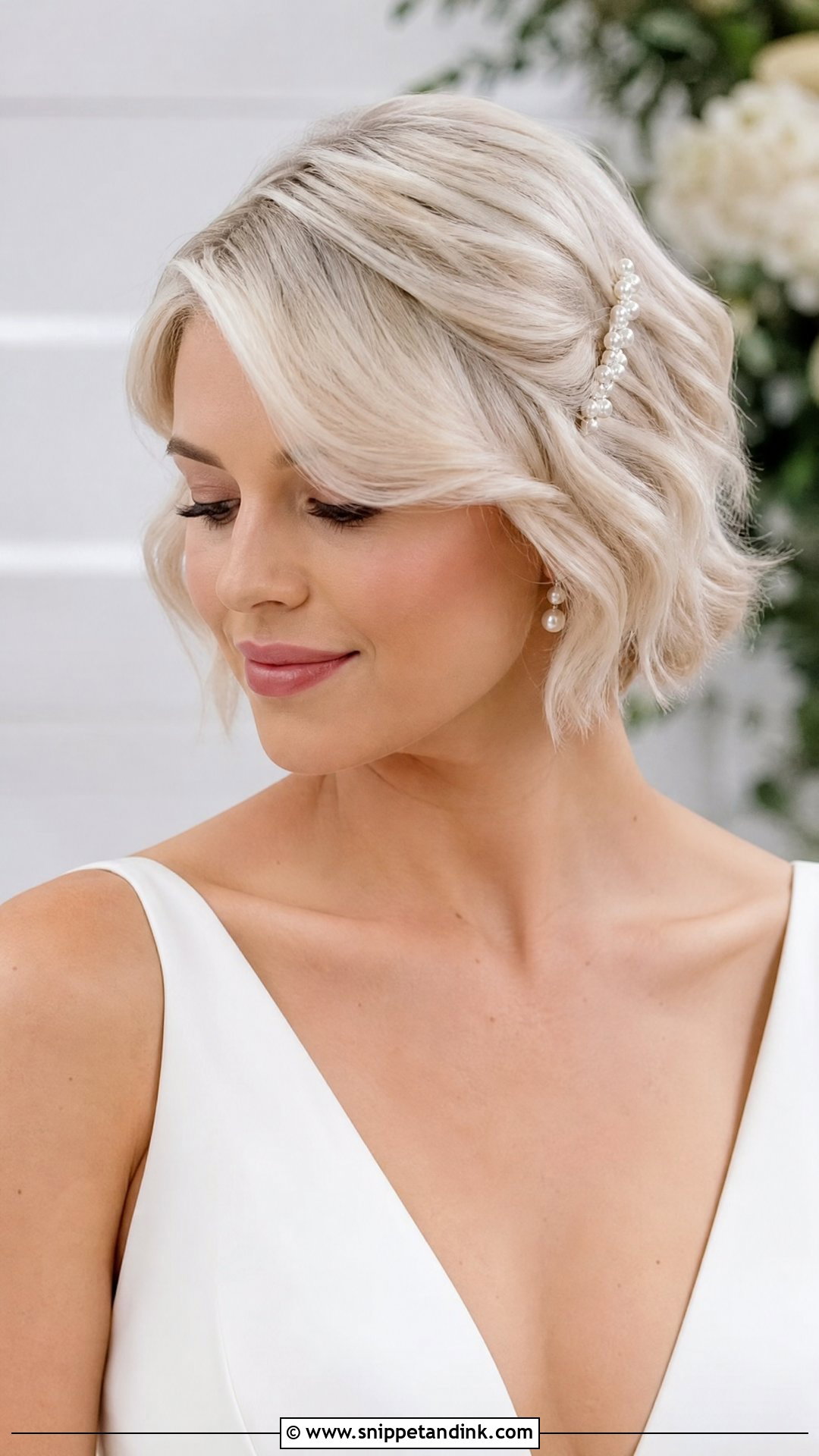 Blonde Bridal Short Hair Waves - Snippet and Ink - 15 Blonde Hair Bride Bridal Hairstyles