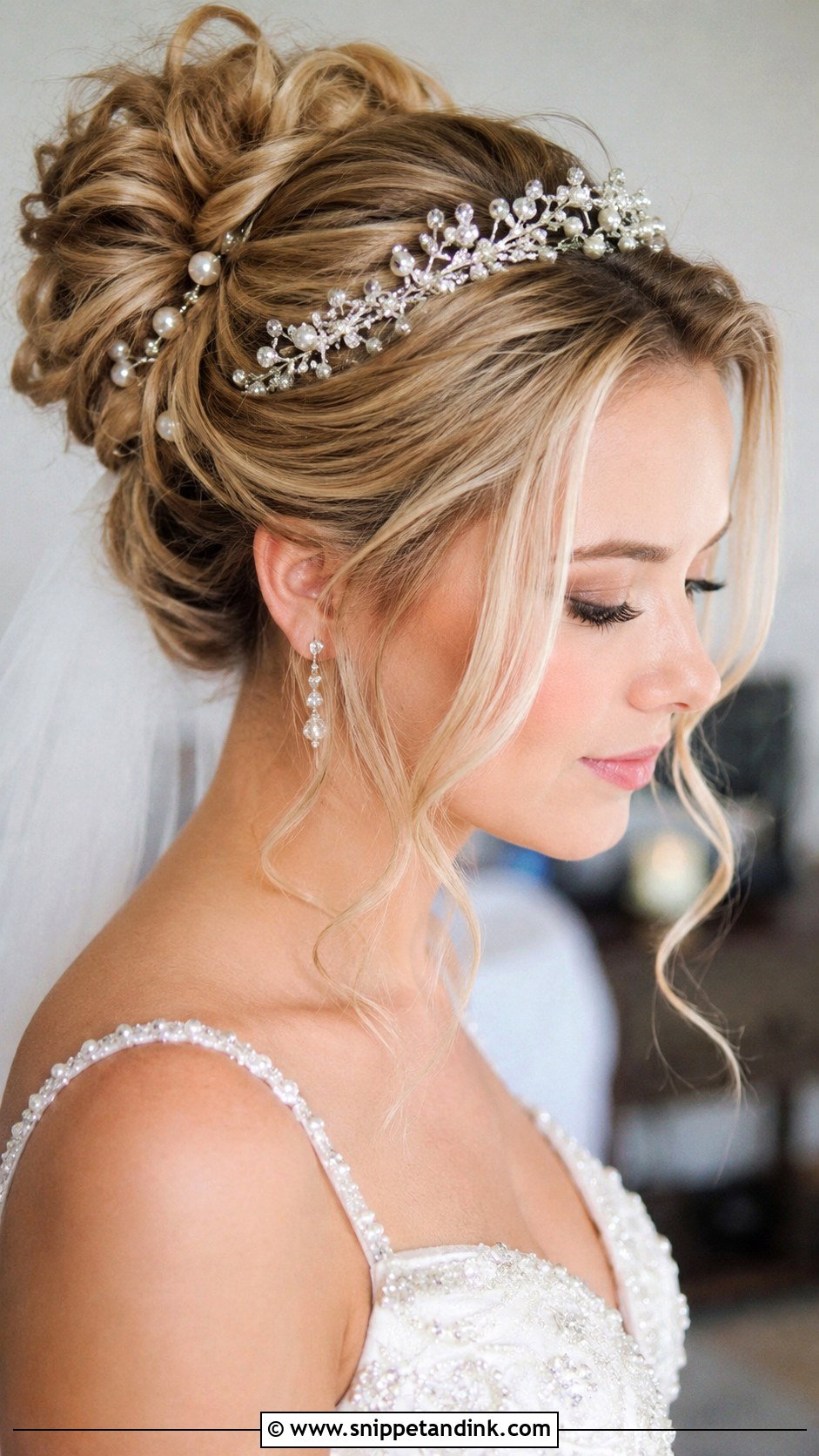 Blonde Bridal Updo With Hairpiece - Snippet and Ink - 25 Blonde Bridal Hair Ideas