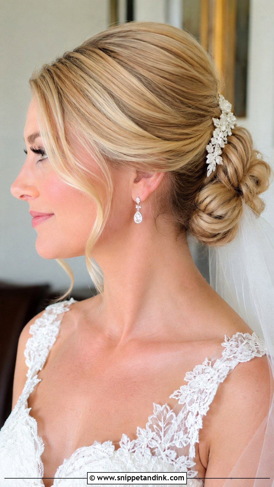 Blonde Chignon Wedding Hairstyle - Snippet and Ink - 20 Blonde Hair Wedding Hairstyles