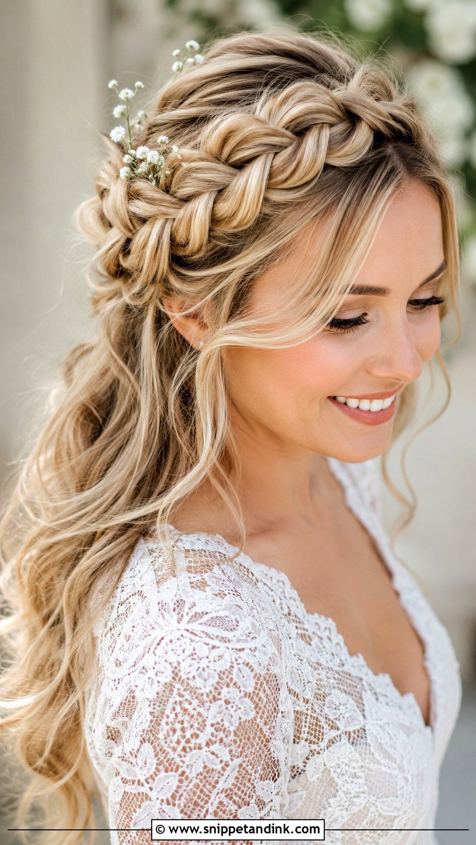 Blonde Crown Braid Wedding Hairstyle - Snippet and Ink - 20 Blonde Hair Wedding Hairstyles