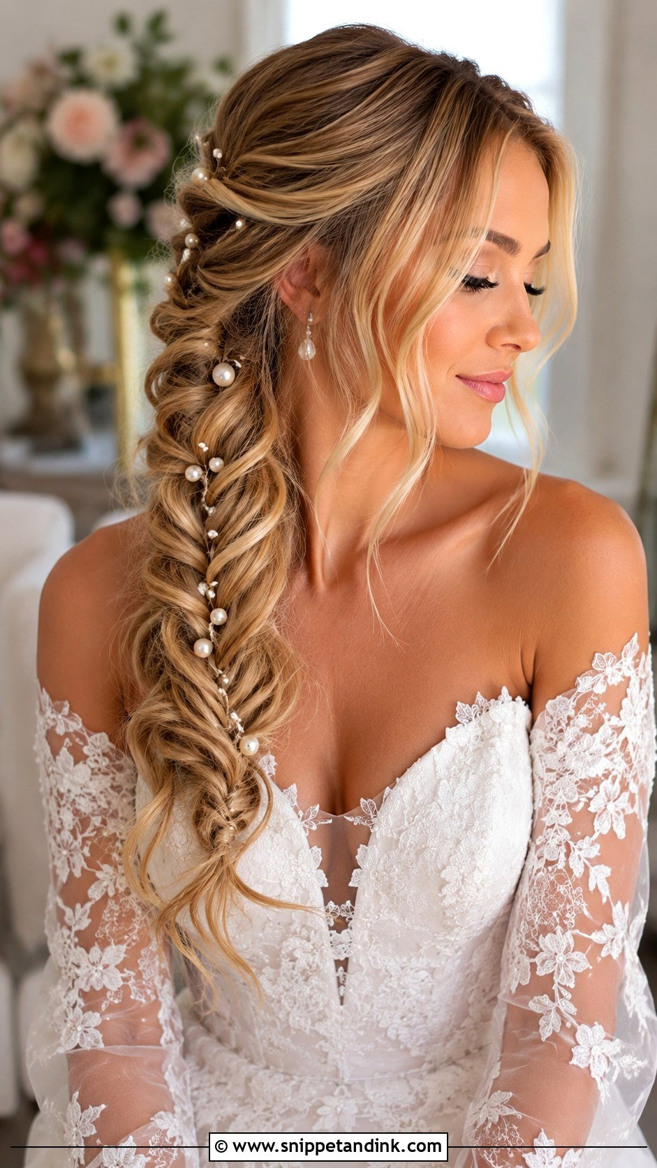 Blonde Fishtail Braid Wedding Hairstyle - Snippet and Ink - 20 Blonde Hair Wedding Hairstyles
