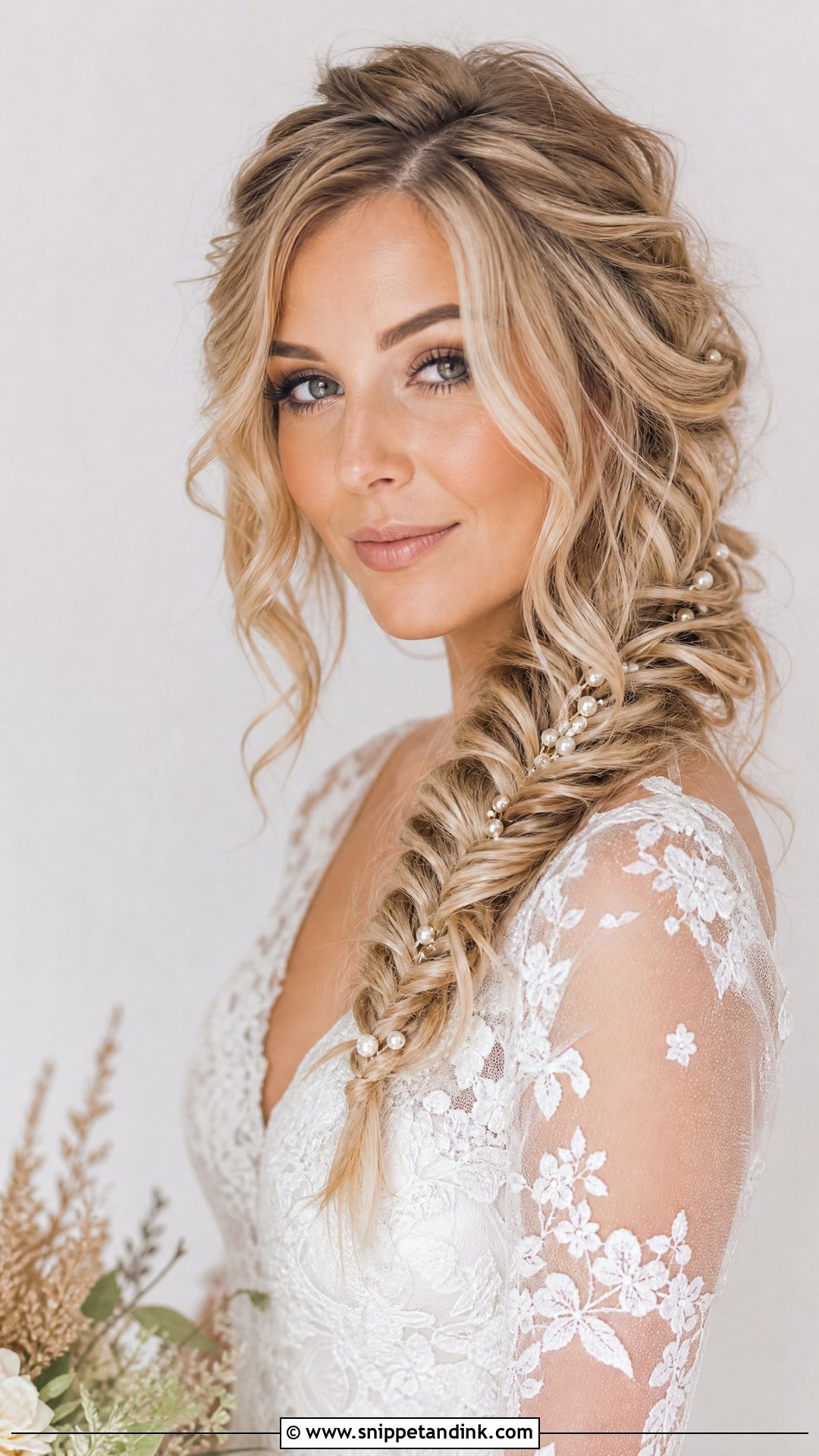 Blonde Fishtail Braid Wedding Hairstyle - Snippet and Ink - 15 Blond Wedding Hairstyles