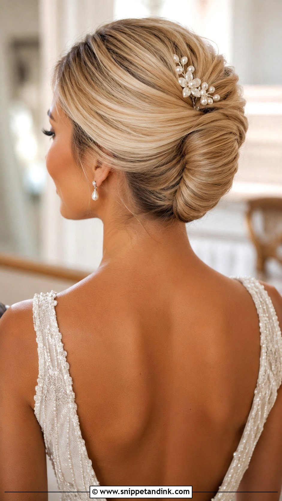 Blonde French Twist Wedding Hairstyle - Snippet and Ink - 20 Blonde Hair Wedding Hairstyles