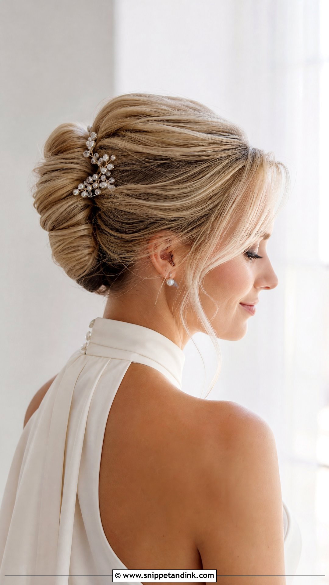 Blonde French Twist Wedding Hairstyle - Snippet and Ink - 15 Blond Wedding Hairstyles