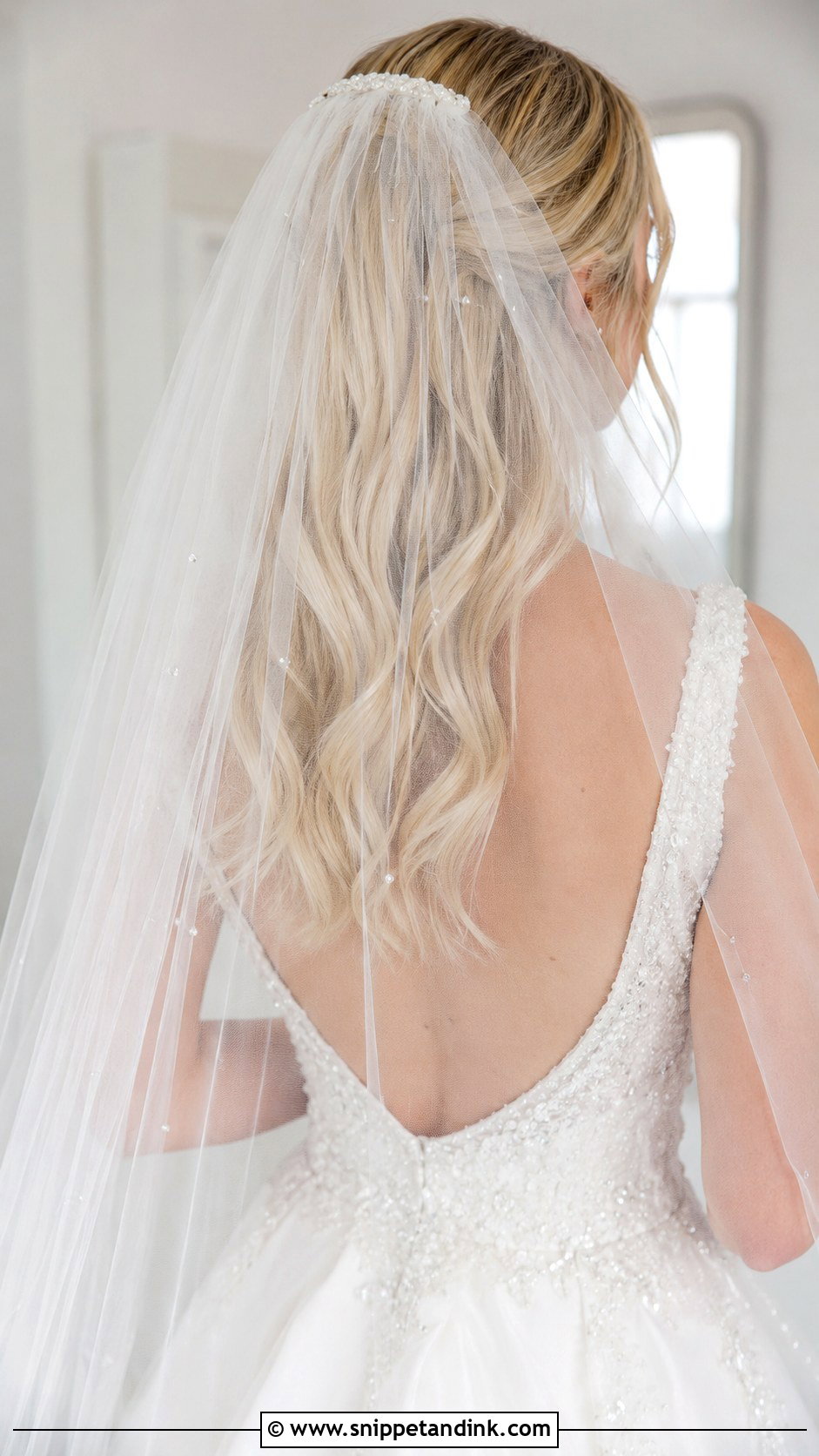 Blonde Hair With Bridal Veil - Snippet and Ink - 20 Long Blonde Wedding Hair Ideas