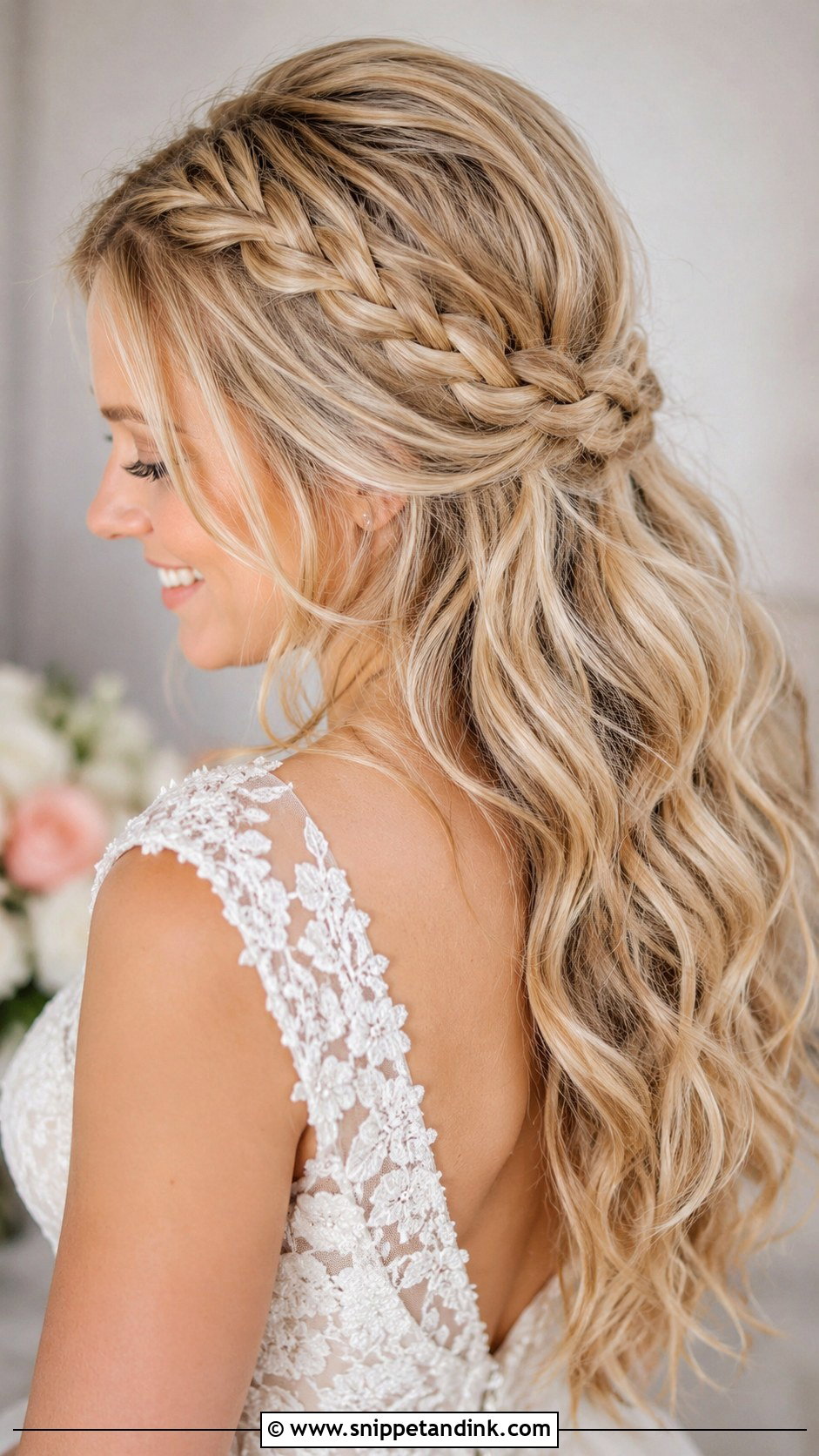 Blonde Hair With Small Braids - Snippet and Ink - 20 Long Blonde Wedding Hair Ideas