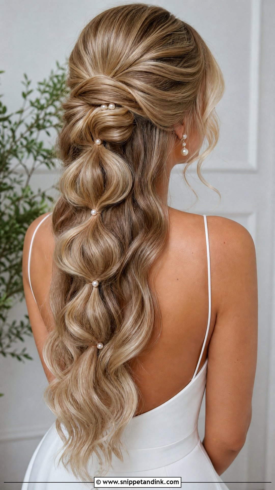 Blonde Half Up Bridal Hair With Bubble Ponytail - Snippet and Ink - 15 Blonde Half-Up Bridal Hair Ideas