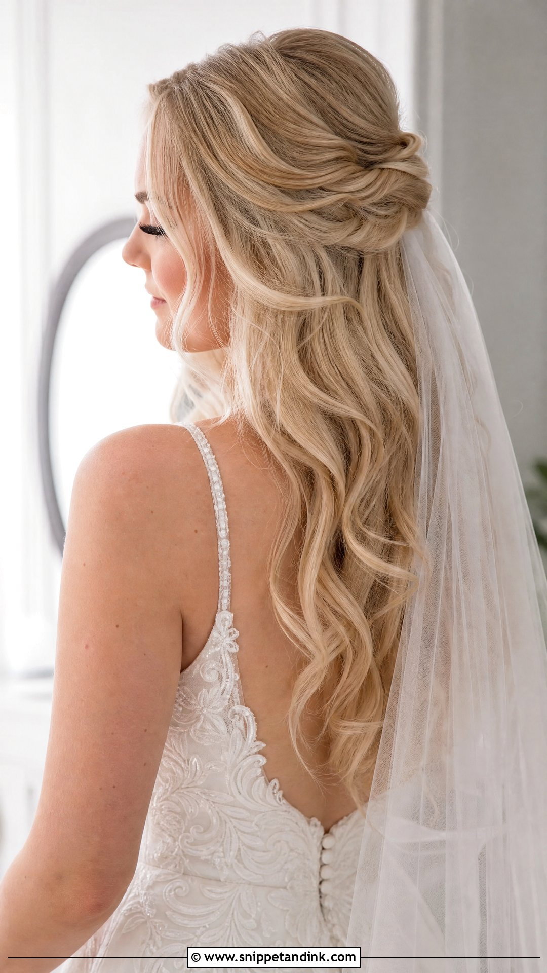 Blonde Half Up Wedding Hair Down - Snippet and Ink - 15 Blonde Wedding Hair Down Ideas