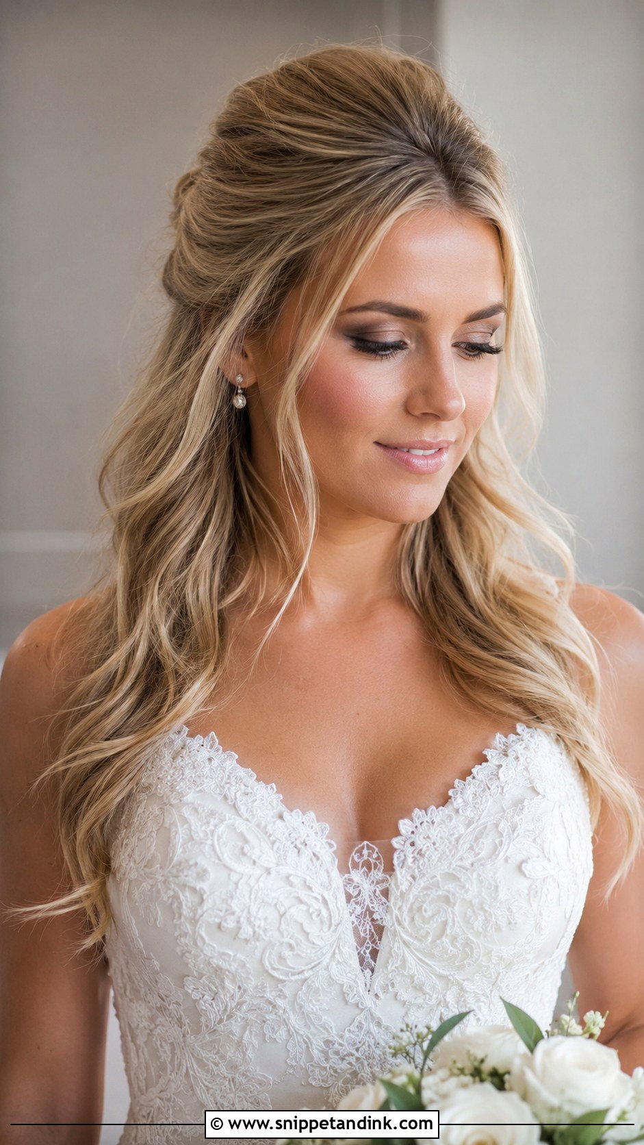 Blonde Half Up With Bouffant - Snippet and Ink - 25 Blonde Bridal Hair Ideas