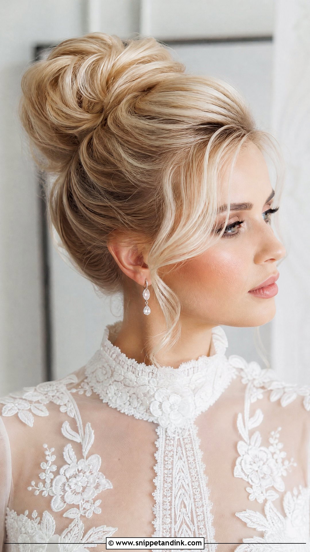 Blonde High Bun Wedding Hair - Snippet and Ink - 15 Blonde Hair for Wedding Ideas