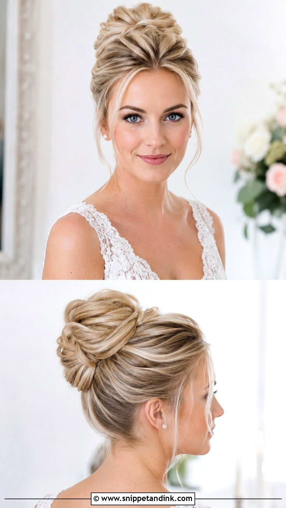 Blonde High Bun Wedding Hairstyle - Snippet and Ink - 20 Blonde Hair Wedding Hairstyles