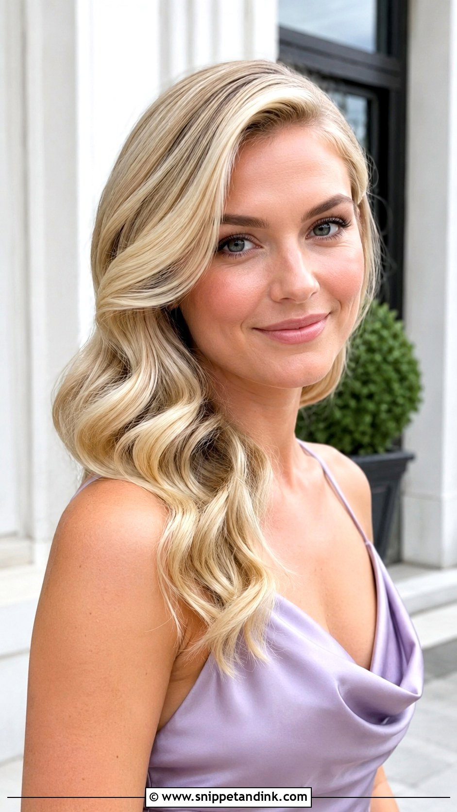Blonde Hollywood Waves Bridesmaid Hair - Snippet and Ink - 20 Hollywood Waves Bridesmaid Ideas