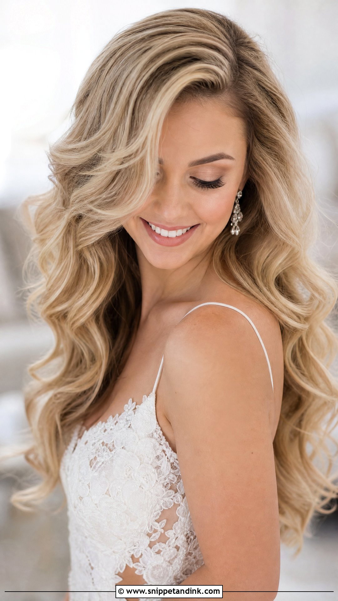 Blonde Loose Curls Wedding Hair Down - Snippet and Ink - 15 Blonde Wedding Hair Down Ideas