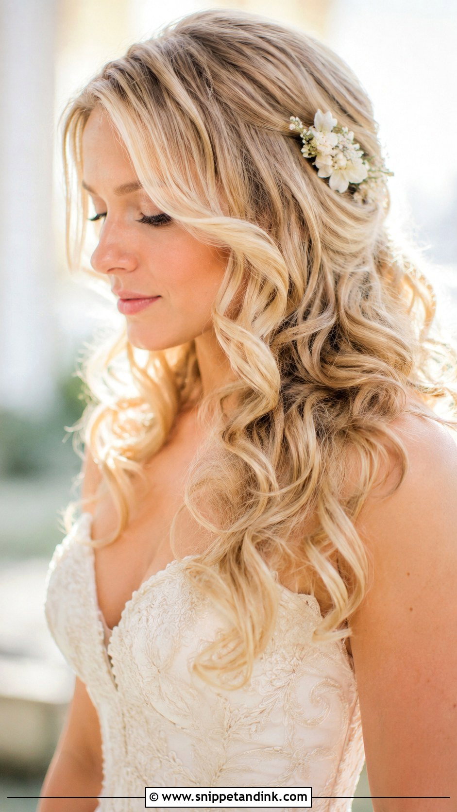 Blonde Loose Curls for Brides - Snippet and Ink - 20 Bride Wedding Hair Down Ideas