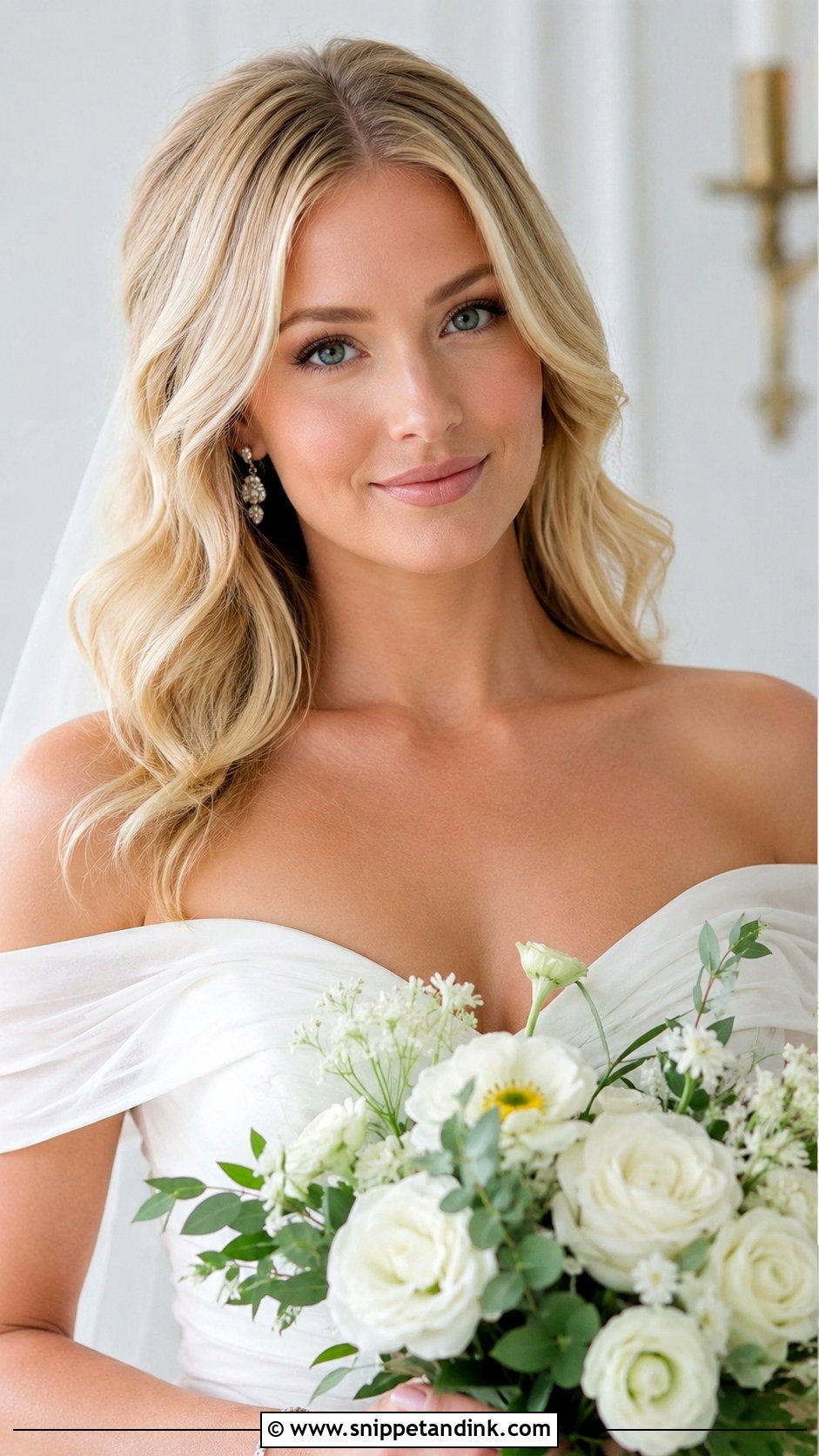 Blonde Loose Waves Wedding Hairstyle - Snippet and Ink - 20 Blonde Hair Wedding Hairstyles