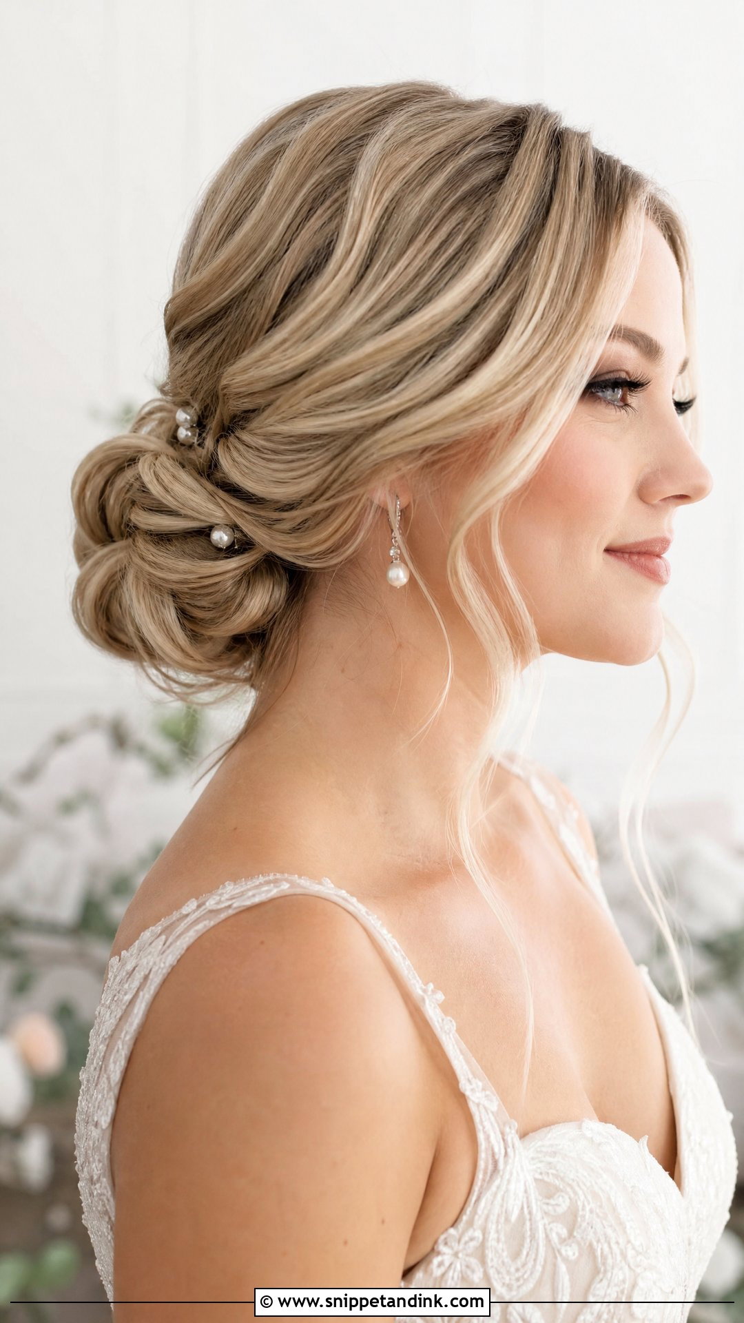 Blonde Low Bridal Bun - Snippet and Ink - 15 Blonde Bridal Hairstyles