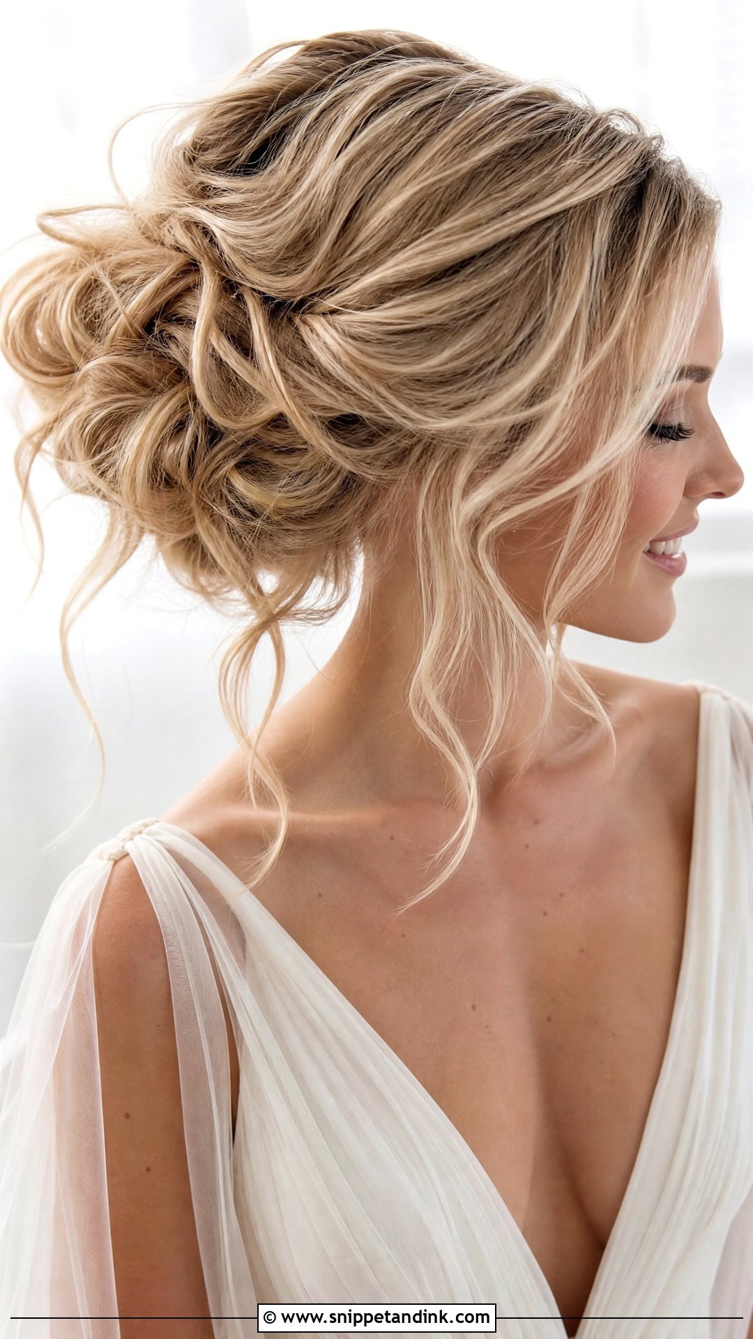 Blonde Messy Bun Wedding Hair - Snippet and Ink - 15 Blonde Hair for Wedding Ideas