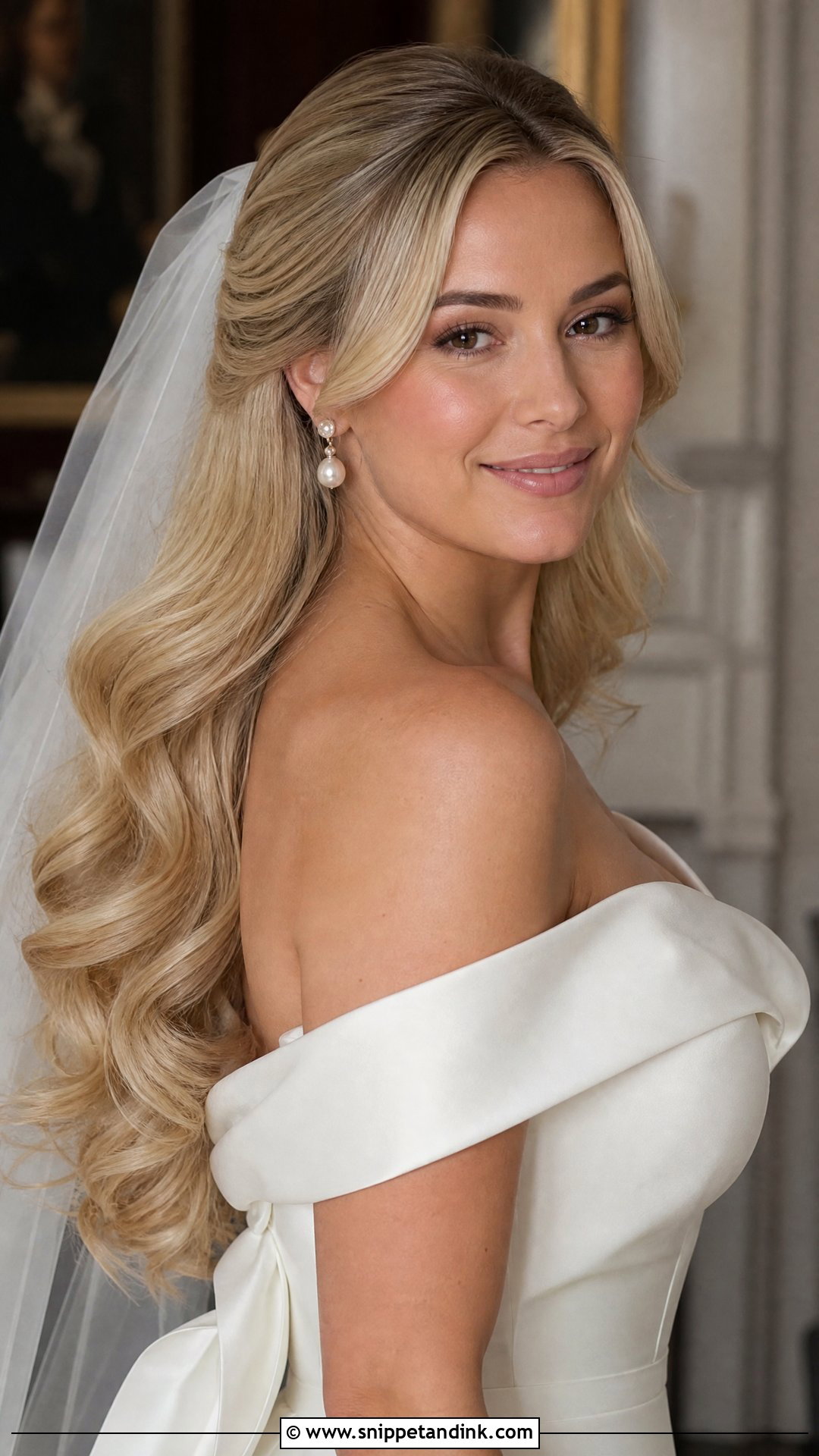Blonde Old Money Waves Wedding Hair Down - Snippet and Ink - 15 Blonde Wedding Hair Down Ideas
