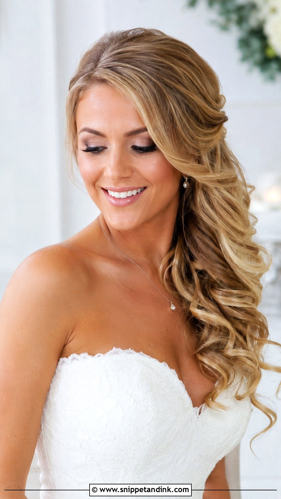 Blonde Side Swept Wedding Hairstyle - Snippet and Ink - 20 Blonde Hair Wedding Hairstyles
