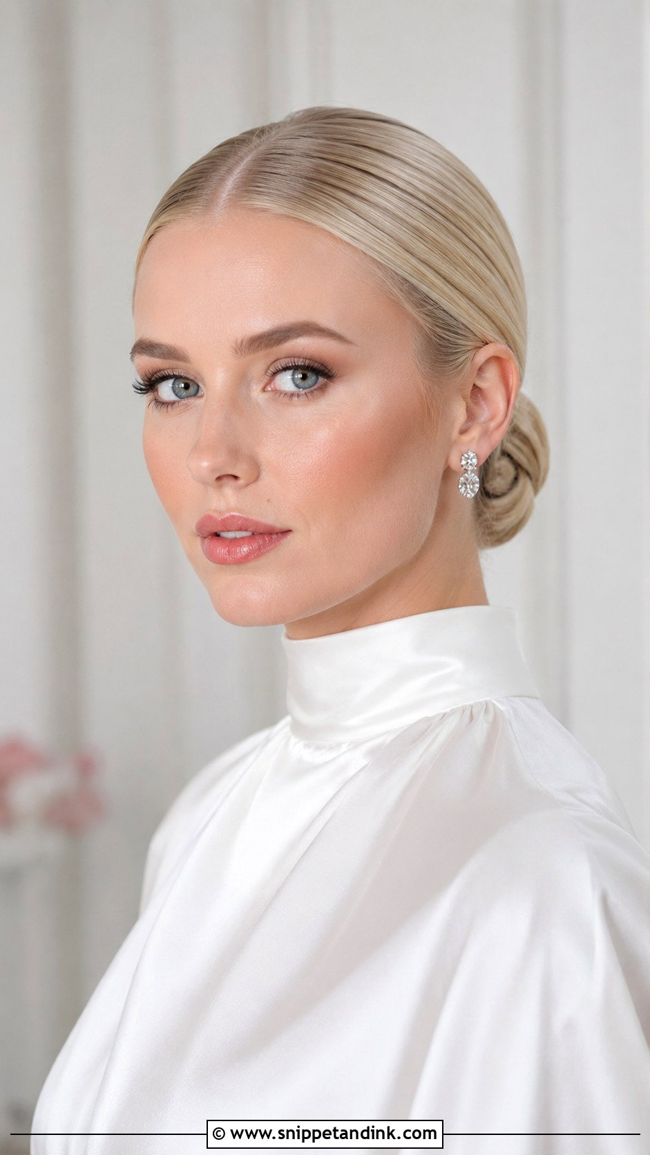 Blonde Sleek Bun Wedding Hairstyle - Snippet and Ink - 20 Blonde Hair Wedding Hairstyles