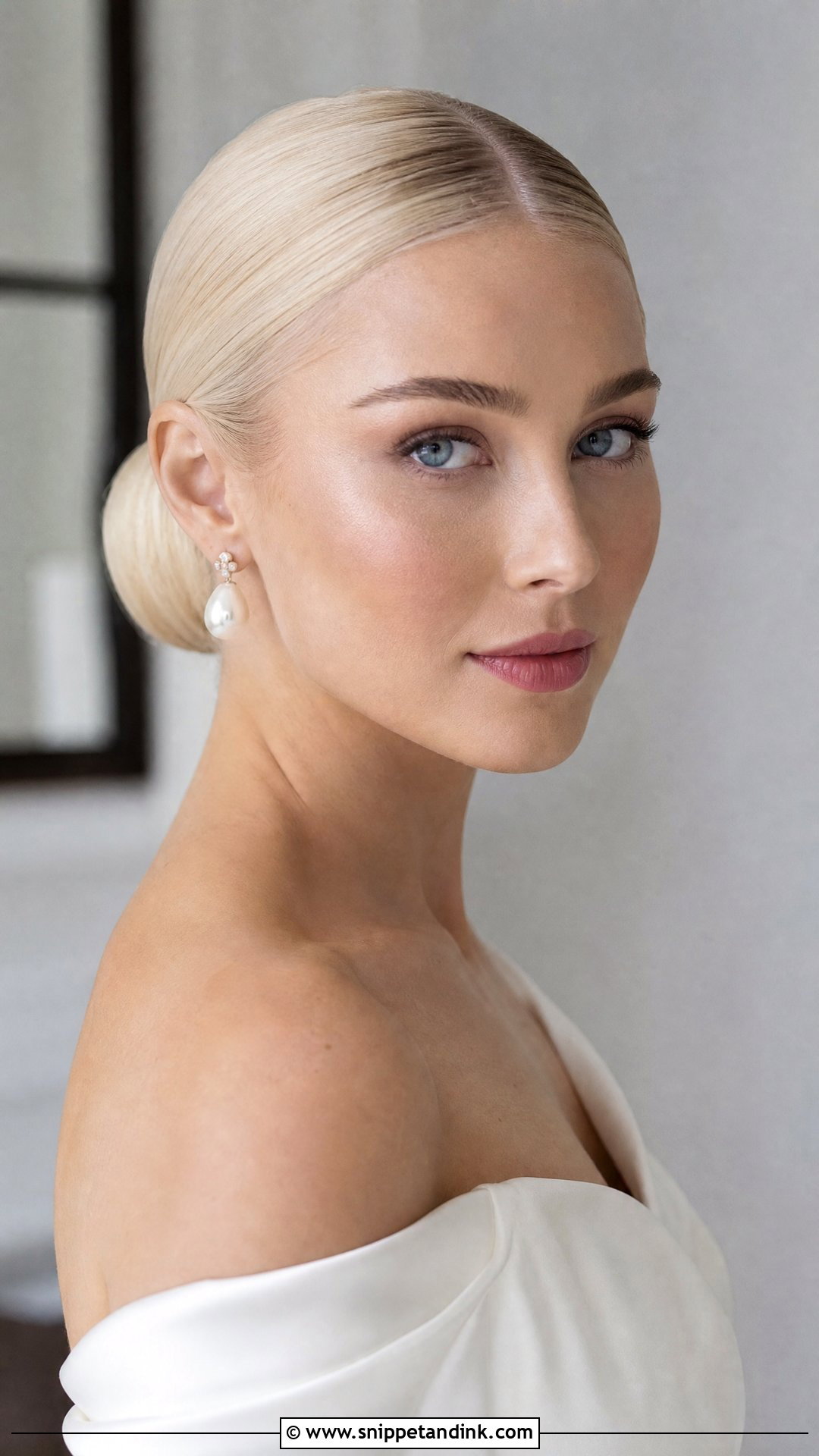 Blonde Sleek Bun Wedding Hairstyle - Snippet and Ink - 15 Blond Wedding Hairstyles
