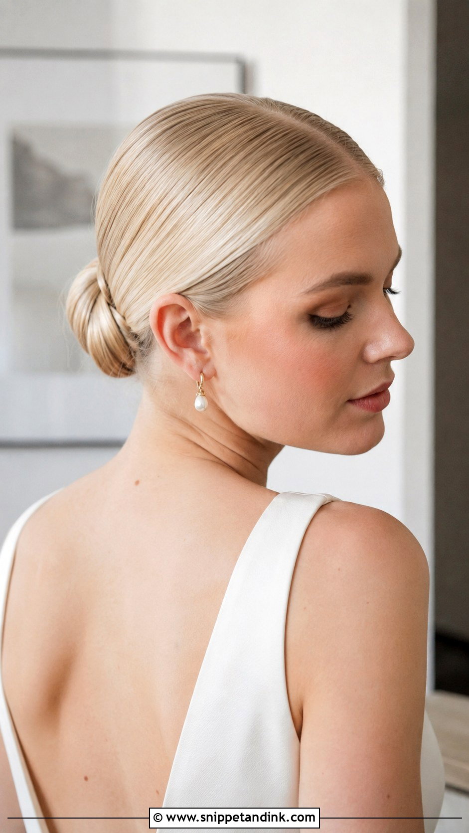 Blonde Sleek Low Bun Wedding Hairstyle - Snippet and Ink - 15 Wedding Hairstyles for Blonde Hair