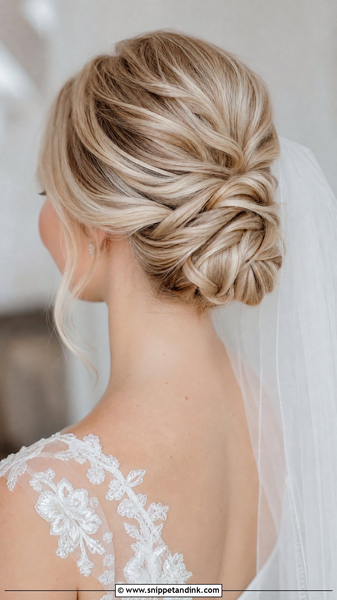 Blonde Textured Chignon Wedding Hair - Snippet and Ink - 15 Blonde Hair for Wedding Ideas