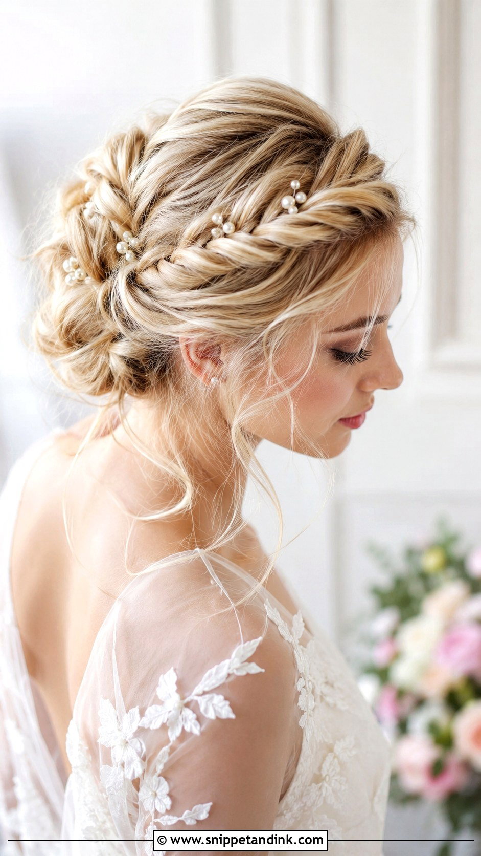 Blonde Twisted Halo Updo - Snippet and Ink - 25 Blonde Bridal Hair Ideas