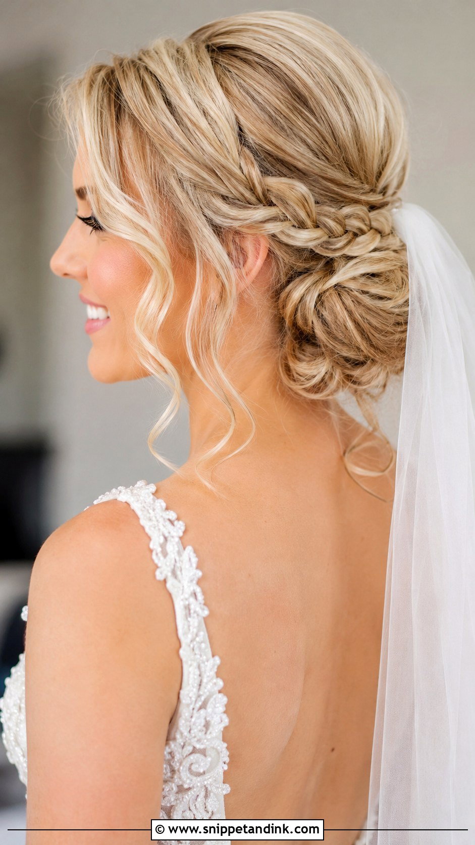 Blonde Updo With Braided Detail - Snippet and Ink - 25 Blonde Wedding Hair Ideas