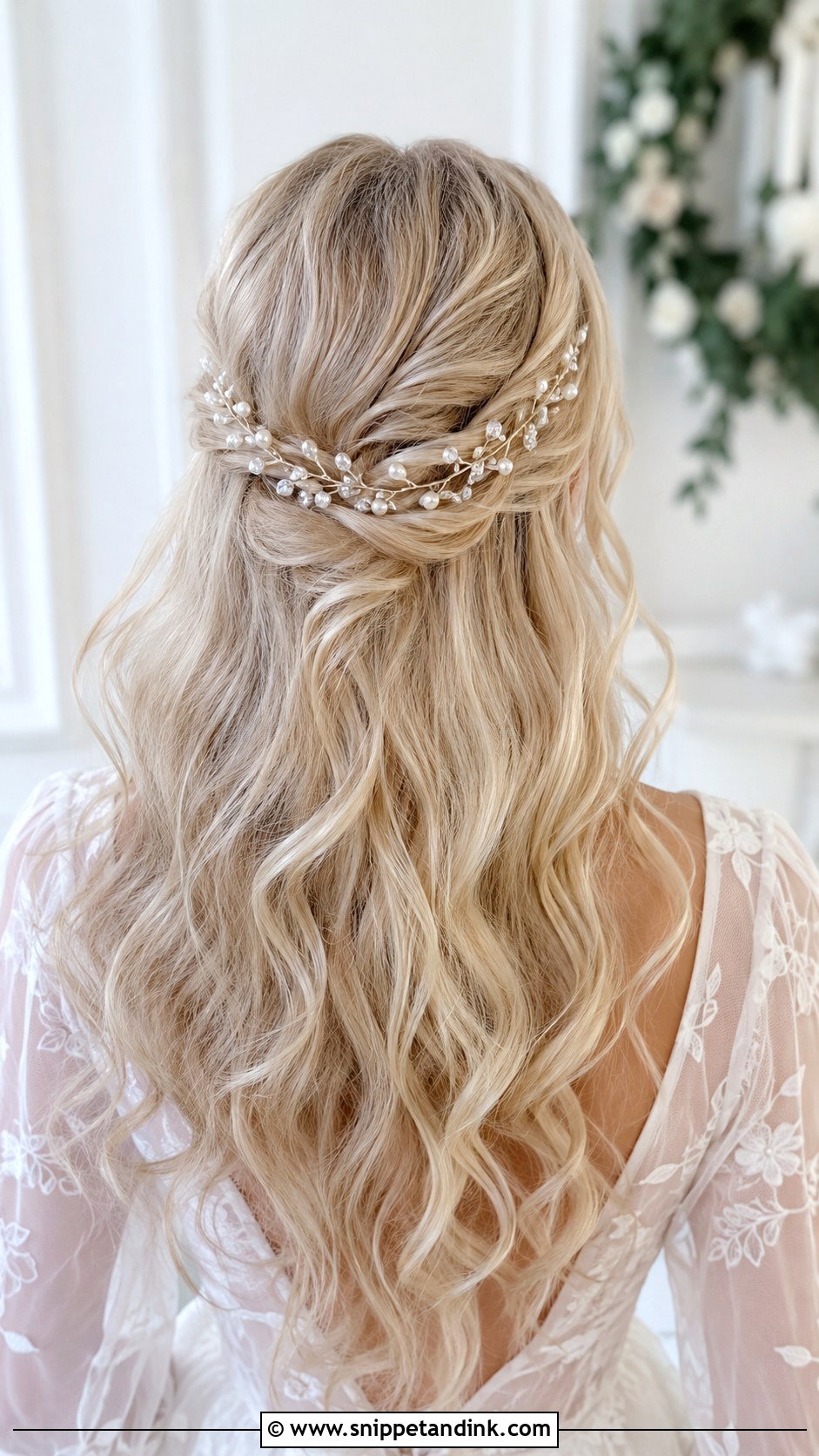 Blonde Wedding Hairstyle With Hair Vine - Snippet and Ink - 15 Wedding Hairstyles for Blonde Hair