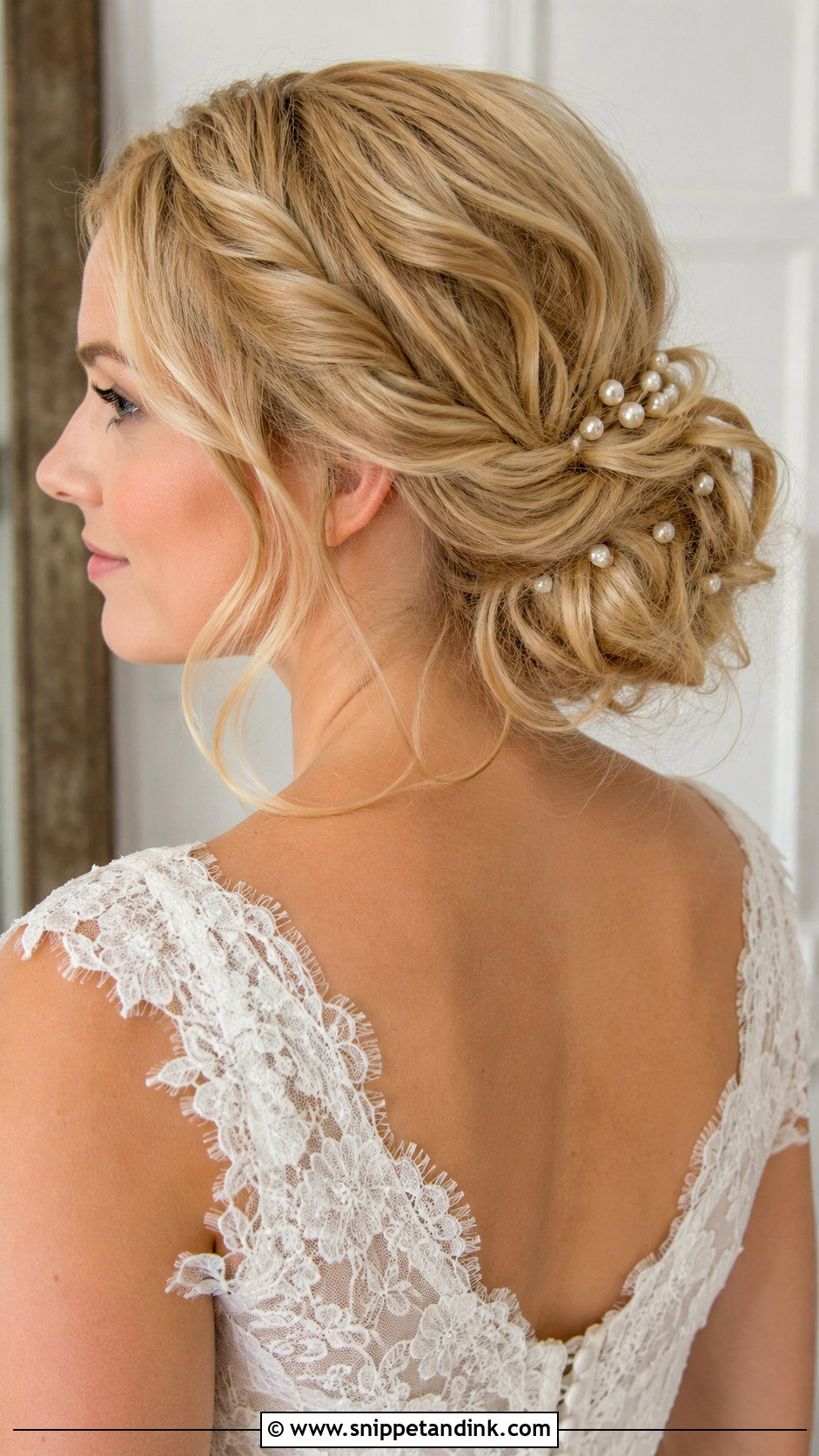 Blonde Wedding Hairstyle With Pearl Pins - Snippet and Ink - 15 Wedding Hairstyles for Blonde Hair