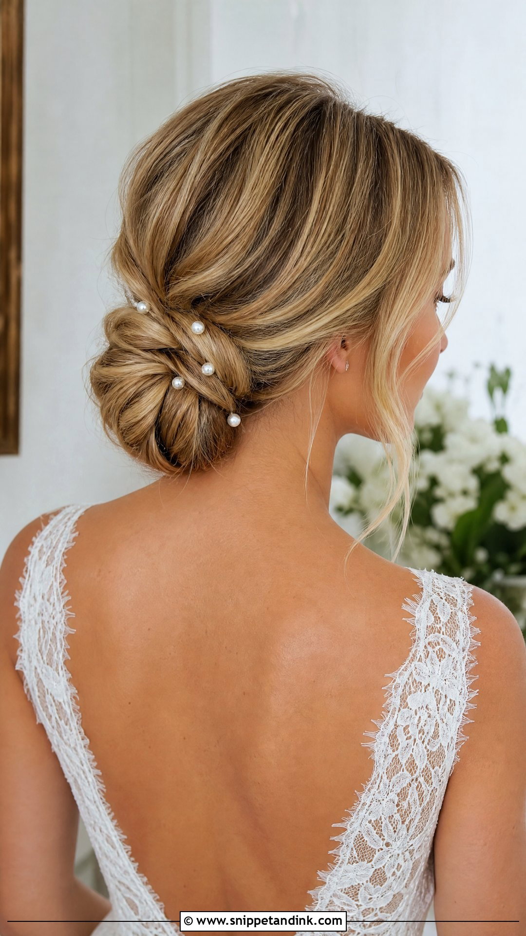 Blonde Wedding Low Bun - Snippet and Ink - 15 Blonde Wedding Hairstyles for Long Hair