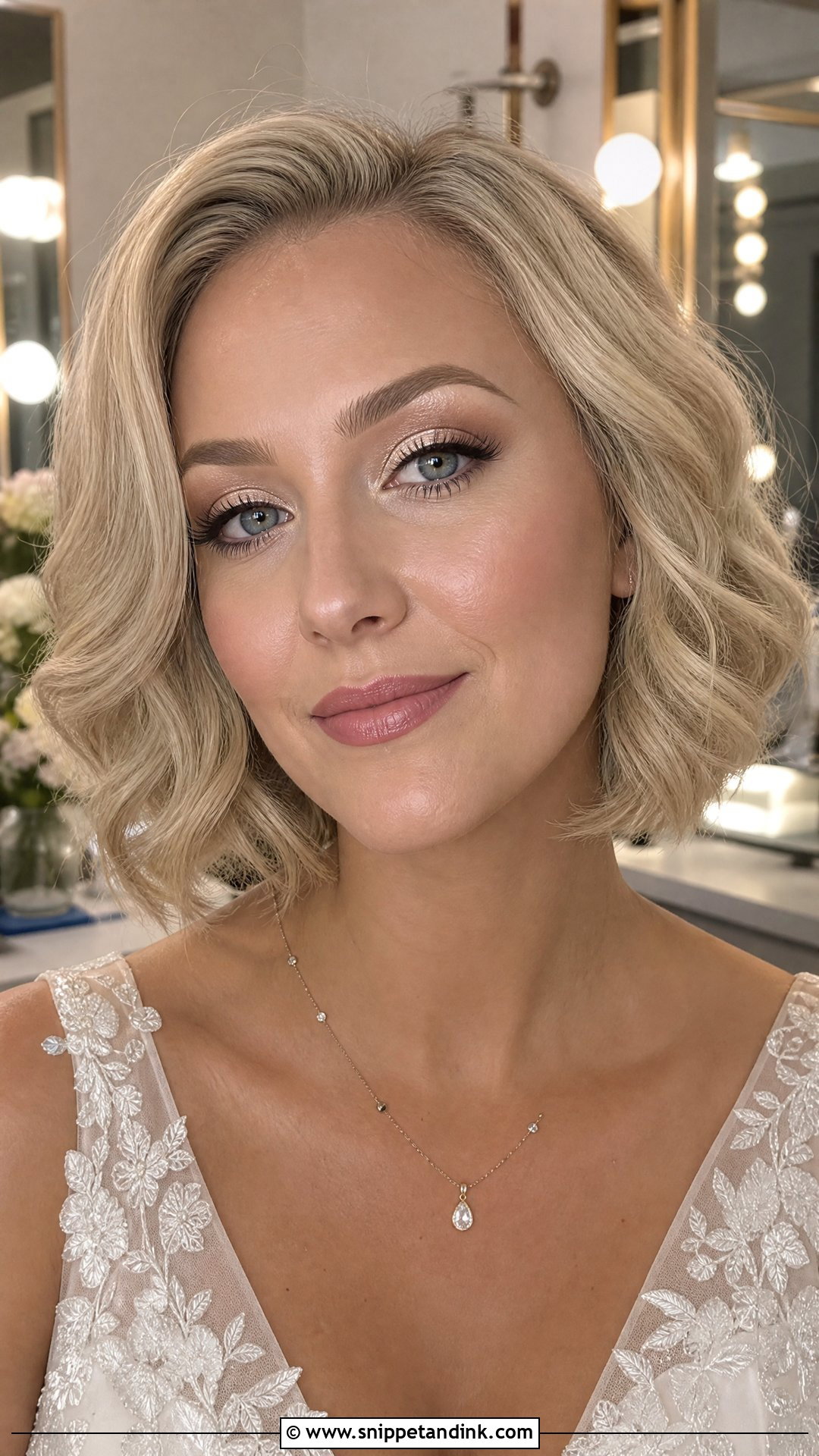 Blonde Wedding Makeup With Champagne Eyeshadow - Snippet and Ink - 25 Blonde Wedding Makeup Ideas