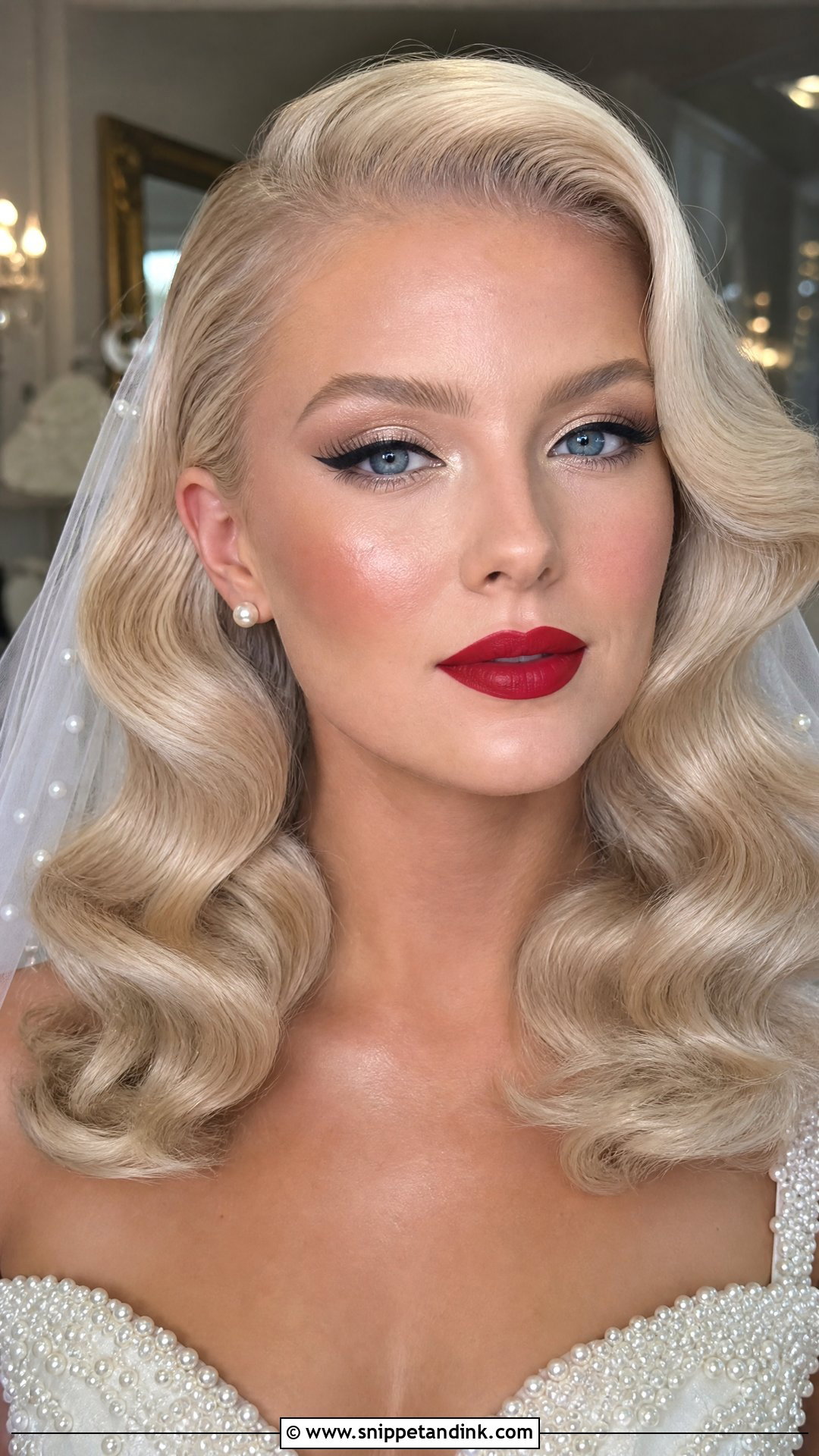 Blonde Wedding Makeup With Red Lip - Snippet and Ink - 25 Blonde Wedding Makeup Ideas